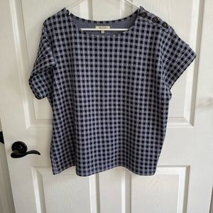Madewell Top with button detail on shoulder